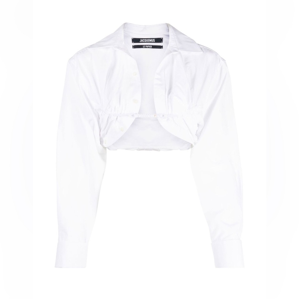 Jacquemus Machou cropped white shirt size 34/XS